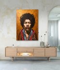 Obraz Ręcznie Malowany na Desce "Voodoo Child" - Jimi Hendrix 103 x 140 cm