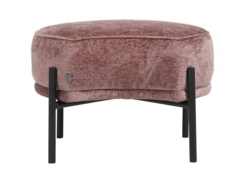 [R] Puf Ronda Różowy - Okrągły z Połyskiem i Wcięciem | Coco Maison