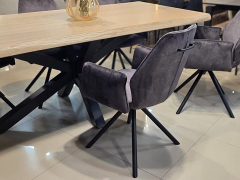 Stół Dębowy Vermont 200x100 cm - Lity Dąb 5 cm Live Edge | Noga Pająk