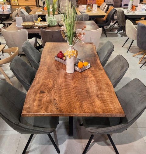 Stół Lity Jesion Asher 177x90 cm - Blat 4 cm | Live Edge & Noga Pająk