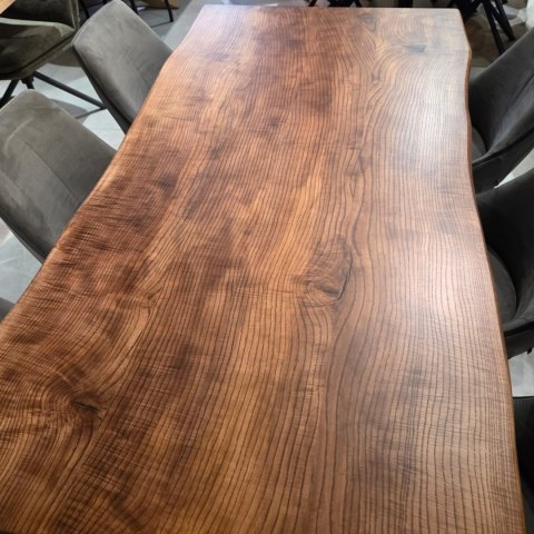 Stół Lity Jesion Asher 177x90 cm - Blat 4 cm | Live Edge & Noga Pająk