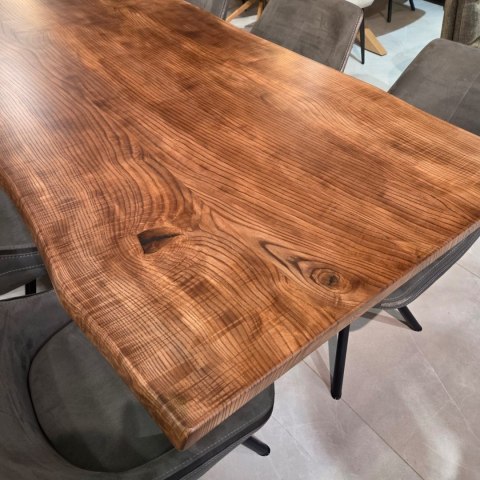 Stół Lity Jesion Asher 177x90 cm - Blat 4 cm | Live Edge & Noga Pająk