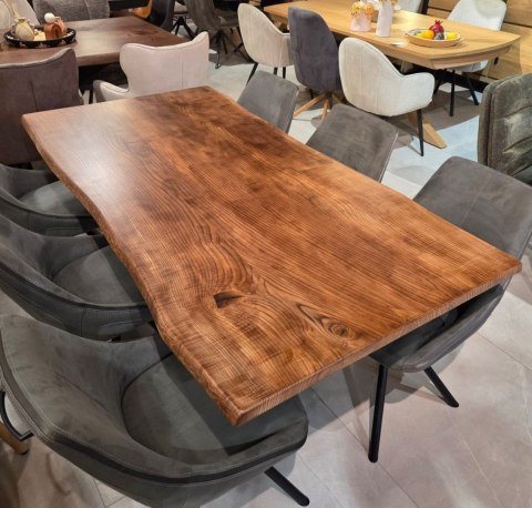 Stół Lity Jesion Asher 177x90 cm - Blat 4 cm | Live Edge & Noga Pająk