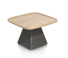 Stolik Kawowy Oskar 60x60 cm - Oak Natural Vintage HPL | Kolumna Grafit