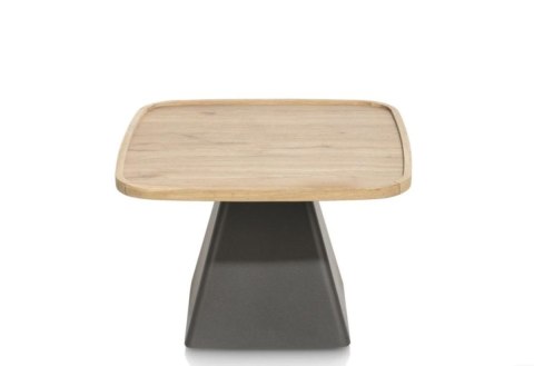 Stolik Kawowy Oskar 60x60 cm - Oak Natural Vintage HPL | Kolumna Grafit