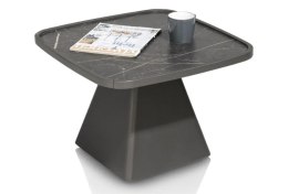 Stolik Kawowy Oskar 60x60 cm - Onyx Marmer HPL | Kolumna Grafit