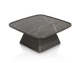 Stolik Kawowy Oskar 80x80 cm - Onyx Marmer HPL | Niski 35 cm
