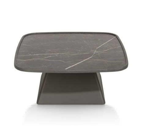 Stolik Kawowy Oskar 80x80 cm - Onyx Marmer HPL | Niski 35 cm