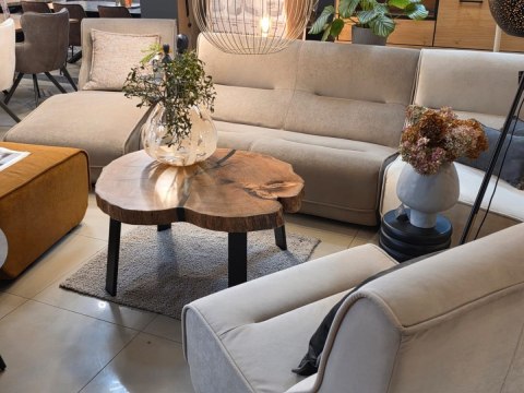 Stolik Kawowy z plastra dęby Massive Oak - Wielki Plaster Dębu w Żywicy (104x90 cm)