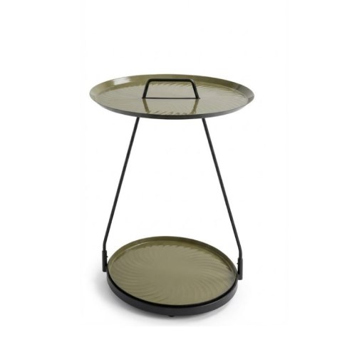 Stolik Pomocniczy Melbourne z Tacami 54 cm - Oliwkowy Metal | Coco Maison