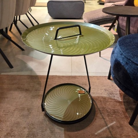 Stolik Pomocniczy Melbourne z Tacami 54 cm - Oliwkowy Metal | Coco Maison