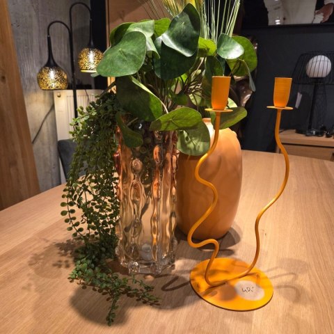 Szklana Waza/ wazon Lena 30 cm - Różowe Ombre i Organiczna Tekstura | COCOmaison