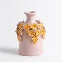 Wazon Dekoracyjny Flower Power 23 cm - Różowy z Aplikacją 3D | Coco Maison