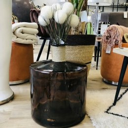 Wazon Szklany Diego 45 cm - Miedziany Recykling i Rafia | Coco Maison