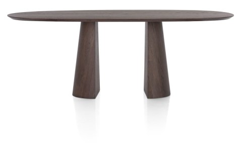 [na zamówienie] Stół do jadalni TRENTON 240x110 cm, fornir dębowy, kolor Clay, organiczny kształt