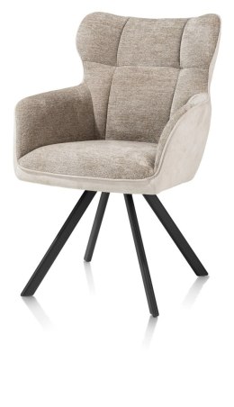 [od ręki] Krzesło Jadalniane Obrotowe Joah Habufa (4 Nóżki, Tapicerka Mikrofibra Calabria Champagne/Szenila Enzo)