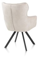 [od ręki] Krzesło Jadalniane Obrotowe Joah Habufa (4 Nóżki, Tapicerka Mikrofibra Calabria Champagne/Szenila Enzo)