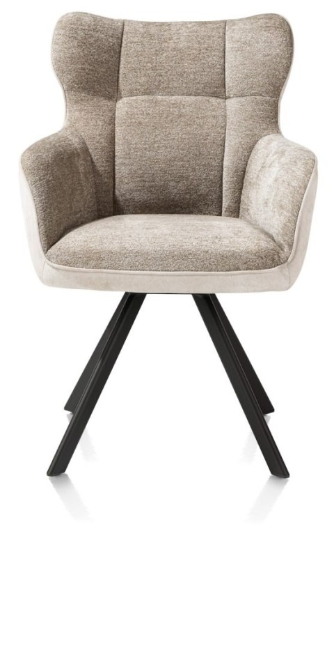 [od ręki] Krzesło Jadalniane Obrotowe Joah Habufa (4 Nóżki, Tapicerka Mikrofibra Calabria Champagne/Szenila Enzo)