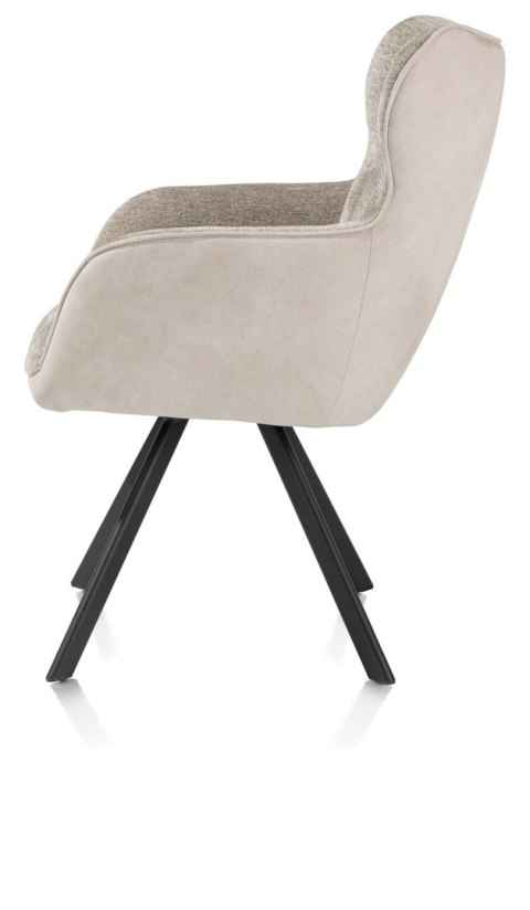 [od ręki] Krzesło Jadalniane Obrotowe Joah Habufa (4 Nóżki, Tapicerka Mikrofibra Calabria Champagne/Szenila Enzo)