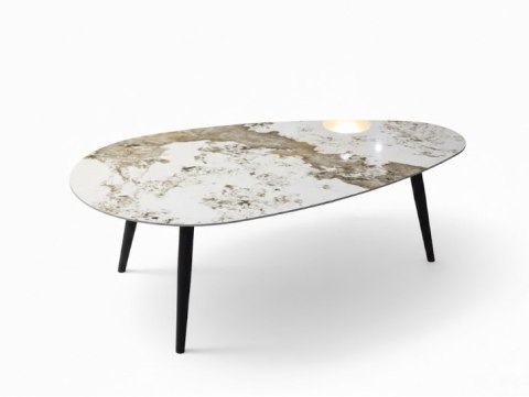 Designerski Stolik Kawowy ROMA 120 cm - Ceramika na Szkle Hartowanym | COCO maison