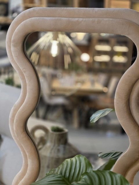 Designerskie Lustro Stojące Miro 160x60 cm - Beżowy Aksamit | COCOmaison