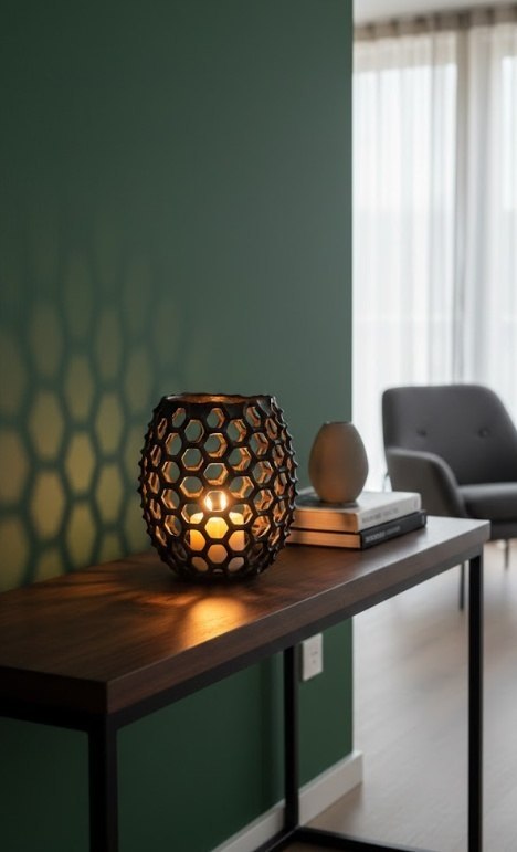 Duża Osłonka Ceramiczna COCO maison Honeycomb - Szara, 28 cm