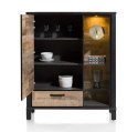 Highboard Wysoka Komoda Sardinie 115 cm - Driftwood & Antracyt, LED | Happy at Home