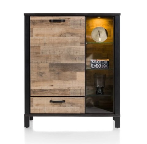 Highboard Wysoka Komoda Sardinie 115 cm - Driftwood & Antracyt, LED | Happy at Home