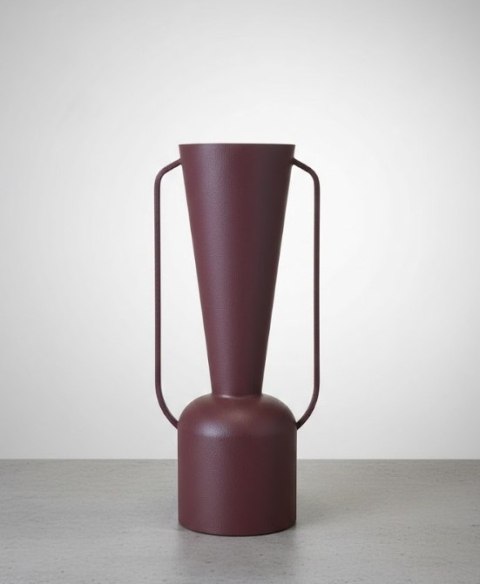 Industrialny Wazon Metalowy CORA 45 cm - Burgundowy Mat | COCO maison