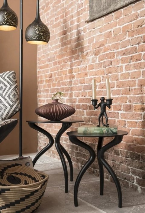 [K] Lampa Podłogowa Perforowana ARJEN Czarno-Złota COCO Maison