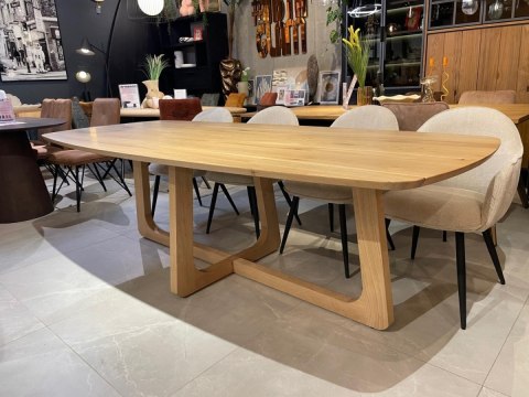 [K, od ręki] Stół Hybrydowy Arvada & Almora 250 cm - Lity Dąb | Lakier Platinum