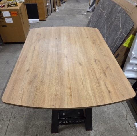 [K, od ręki] Stół rozkładany Pavalon 140-190x100 cm na centralnej nodze, blat Primo Laminato (HPL) w kolorze NATURAL