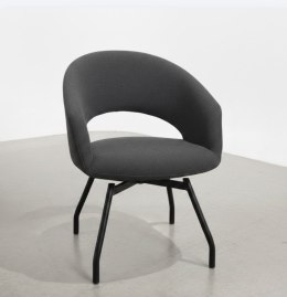 Krzesło Obrotowe Habufa Haamstede - Tkanina Szenilowa Livigno Antracyt/ Dwa warianty nogi do wyboru