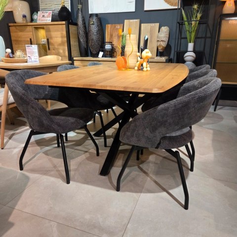 Krzesło Obrotowe Habufa Haamstede - Tkanina Szenilowa Livigno Antracyt/ Dwa warianty nogi do wyboru