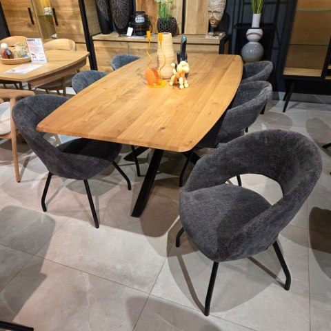 Krzesło Obrotowe Habufa Haamstede - Tkanina Szenilowa Livigno Antracyt/ Dwa warianty nogi do wyboru