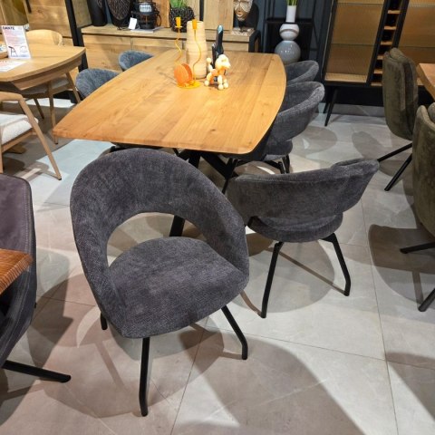 Krzesło Obrotowe Habufa Haamstede - Tkanina Szenilowa Livigno Antracyt/ Dwa warianty nogi do wyboru