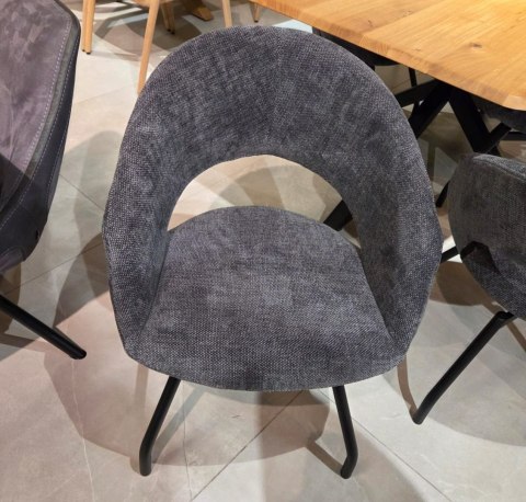 Krzesło Obrotowe Habufa Haamstede - Tkanina Szenilowa Livigno Antracyt/ Dwa warianty nogi do wyboru