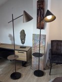 Lampa Podłogowa Daan 176 cm - Brązowa imitacja drewna, Marmurowa Podstawa, Stolik | COCO maison
