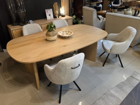 Obrotowy Fotel Eva Habufa - Tkanina Livigno, Rdzeń Sprężynowy, Kolor Kamyk (Pebble) jasnoszary