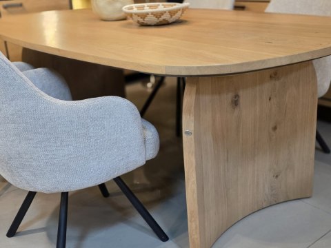 Obrotowy Fotel Eva Habufa - Tkanina Livigno, Rdzeń Sprężynowy, Kolor Kamyk (Pebble) jasnoszary