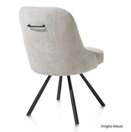 Obrotowy Fotel Jadalniany Habufa Eva - Tkanina Livigno Cream