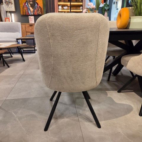 Obrotowy Fotel Jadalniany Habufa Eva - Tkanina Livigno Cream