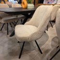 Obrotowy Fotel Jadalniany Habufa Eva - Tkanina Livigno Cream