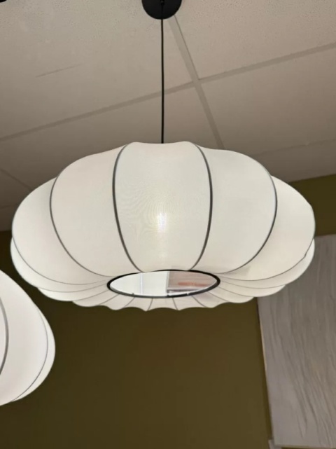 Luksusowa Lampa Wisząca COCO maison Sierra – Biały Abażur Tekstylny, Ø60 cm