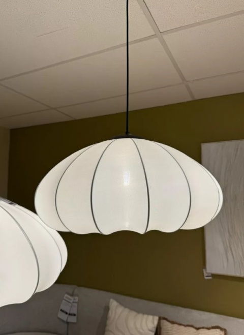 Luksusowa Lampa Wisząca COCO maison Sierra – Biały Abażur Tekstylny, Ø60 cm