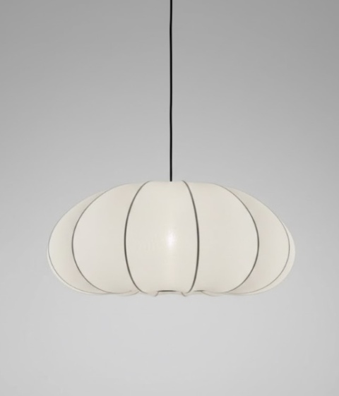 Luksusowa Lampa Wisząca COCO maison Sierra – Biały Abażur Tekstylny, Ø60 cm