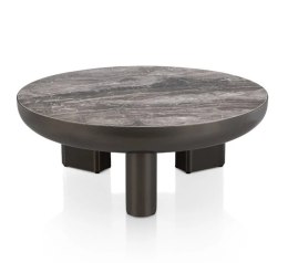 Stolik Kawowy Margo 89 cm - Antracytowy Metal i Szklany Blat | Henders & Hazel