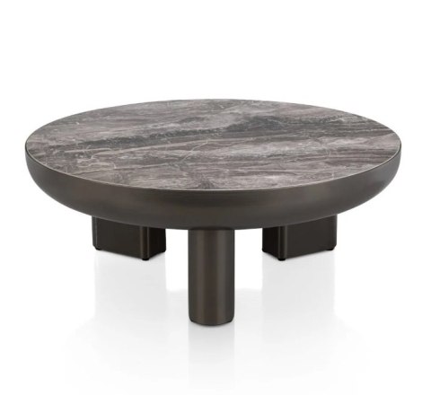 Stolik Kawowy Margo 89 cm - Antracytowy Metal i Szklany Blat | Henders & Hazel