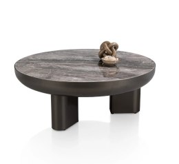 Stolik Kawowy Margo 89 cm - Antracytowy Metal i Szklany Blat | Henders & Hazel