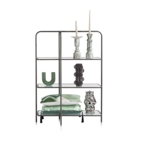 Stylowy Regał COCO maison Louis - Szkło Ondulowane i Metal, 110 cm